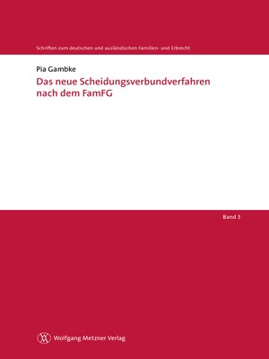cover image of Das neue Scheidungsverbundverfahren nach dem FamFG